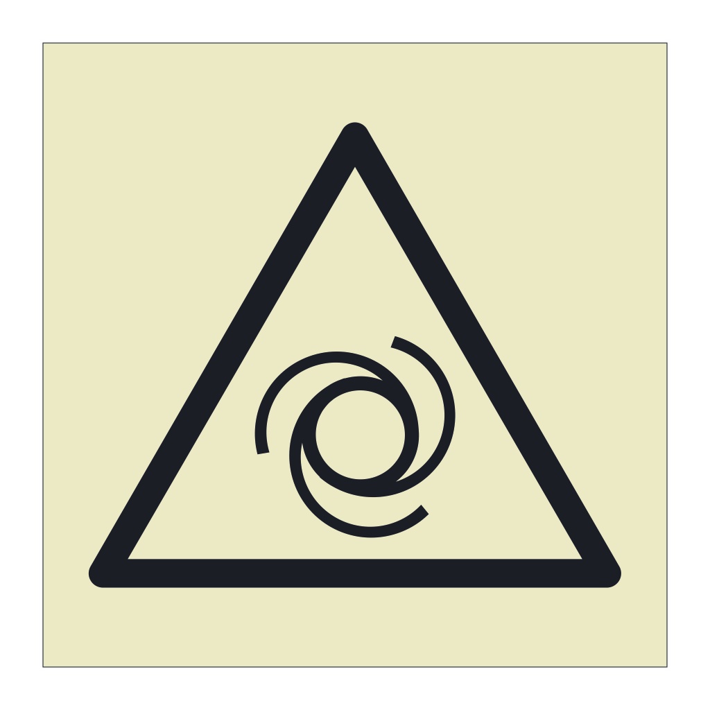 Automatic start up hazard warning symbol sign