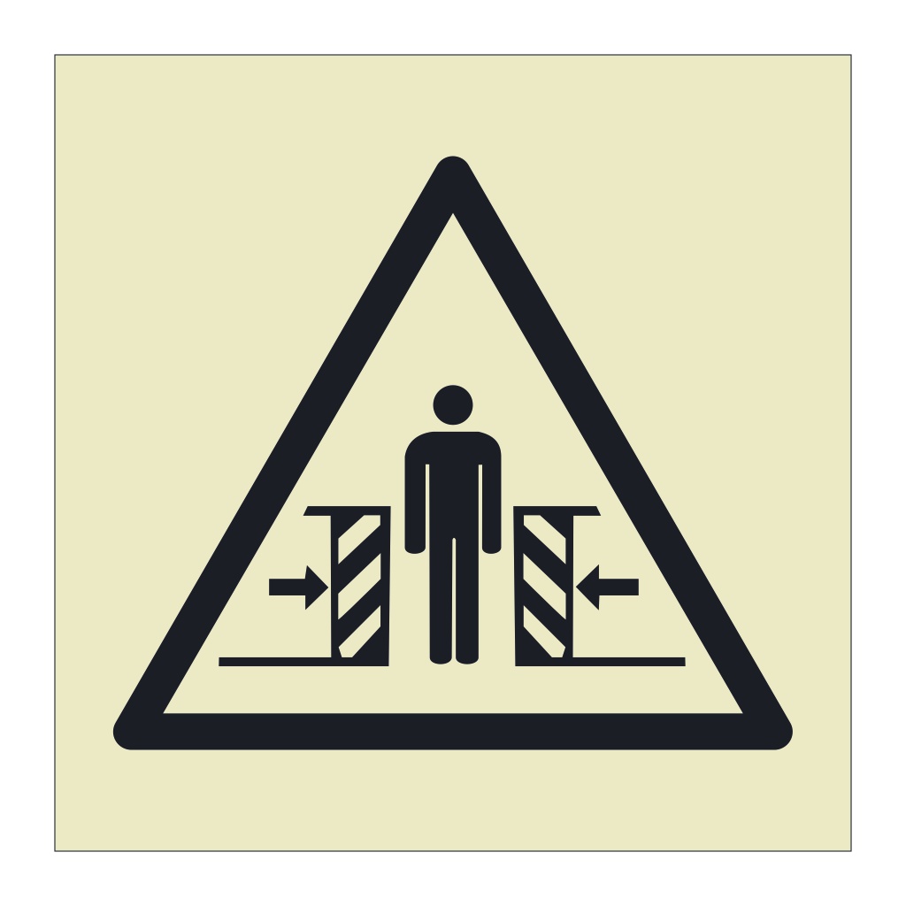 Crushing hazard warning symbol sign