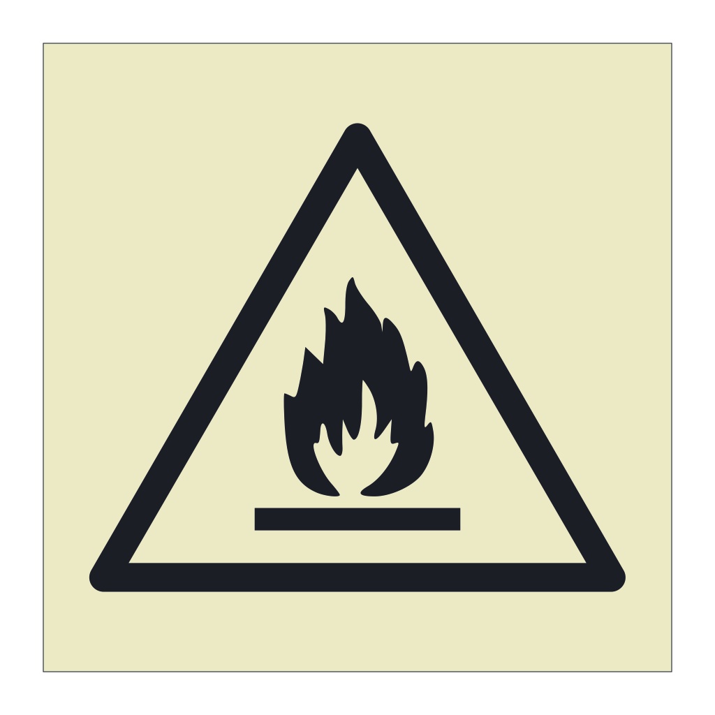 Flammable material hazard warning symbol sign