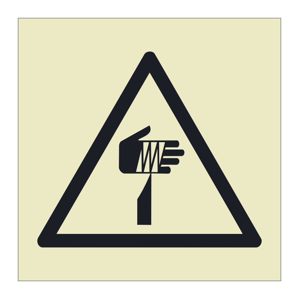 Sharp element hazard warning symbol sign