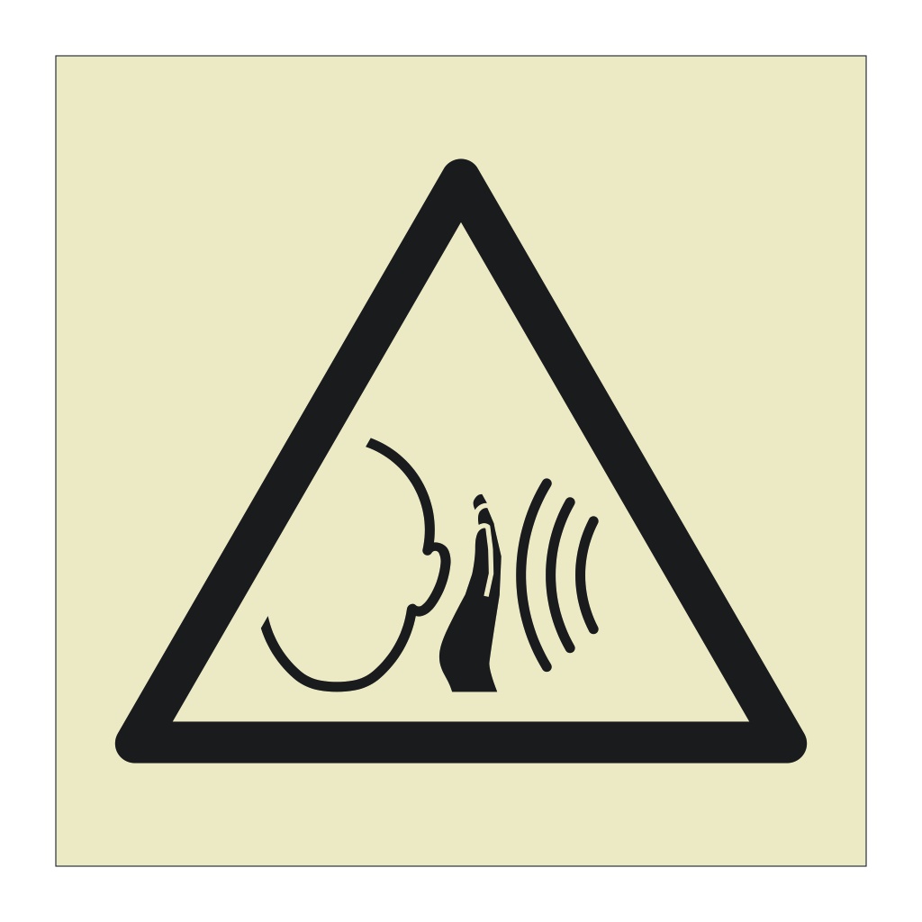 Sudden loud noise hazard warning symbol sign