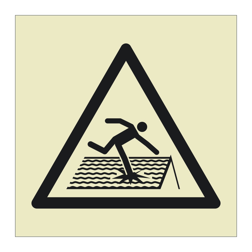 Fragile roof hazard warning symbol sign