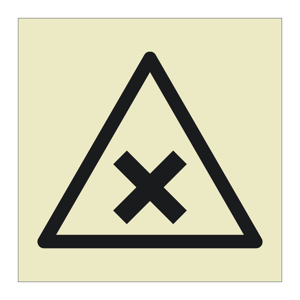 Irritant substance hazard warning symbol sign