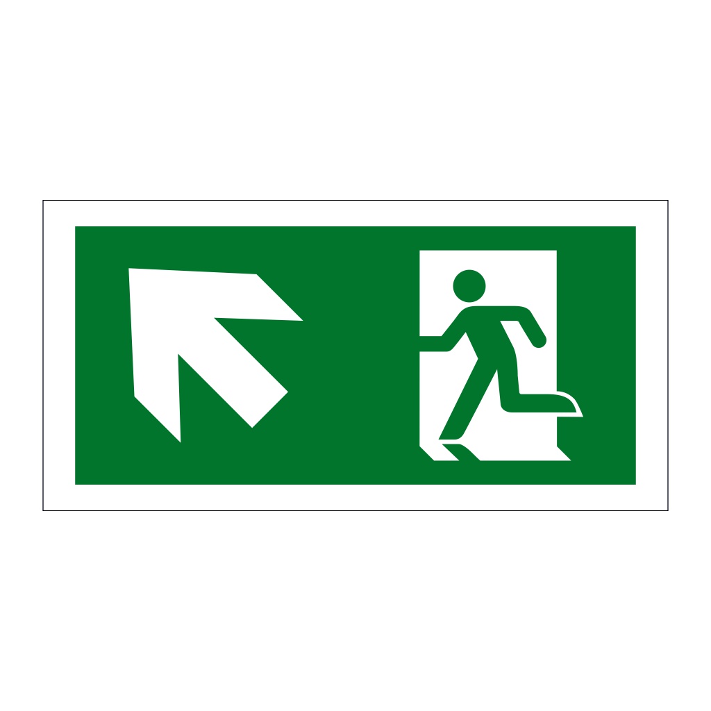 Running man arrow up left sign