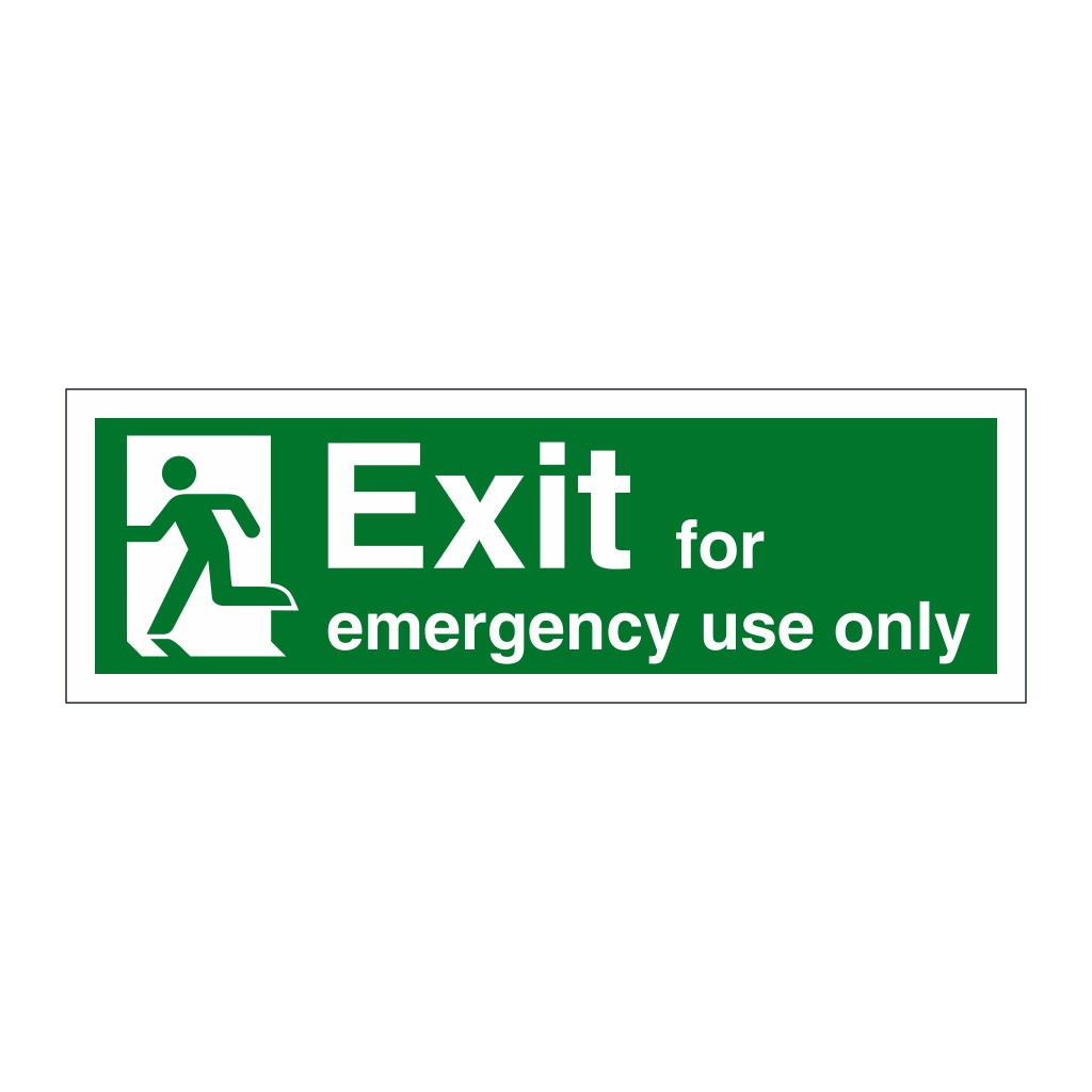 Exit for emergency use only Running man left sign