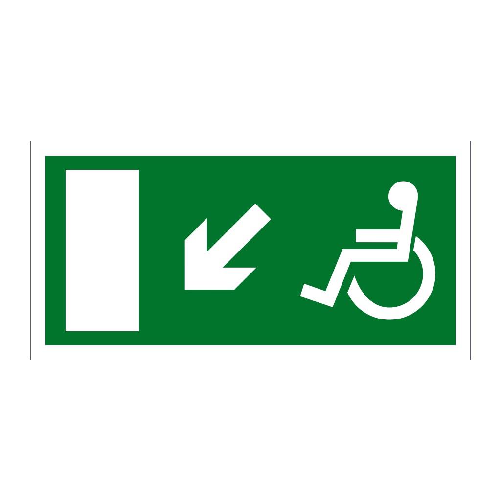 Disabled exit Arrow down left sign