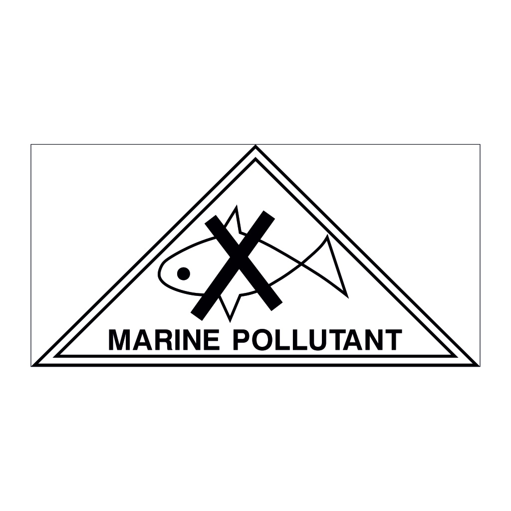 Marine pollutant hazard warning triangle sign