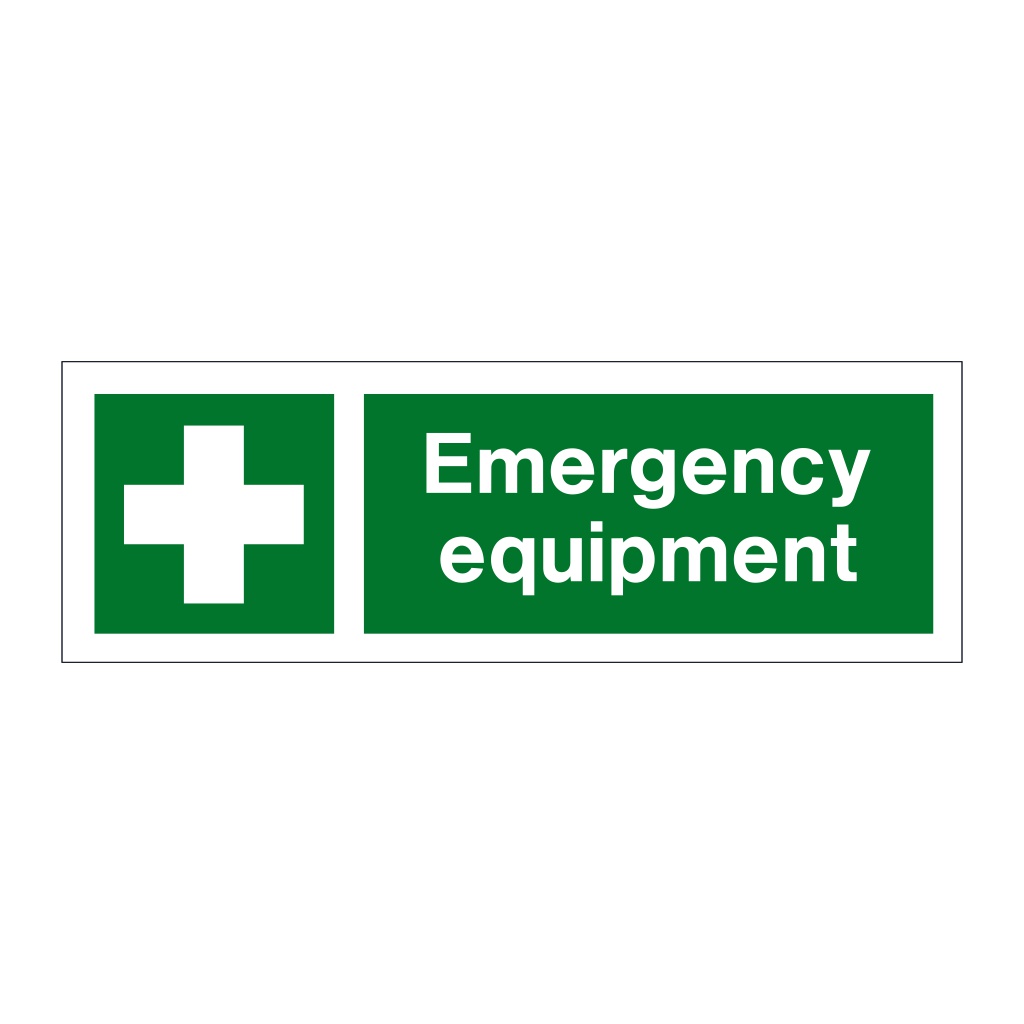 Emergency equipment with text (Marine Sign)