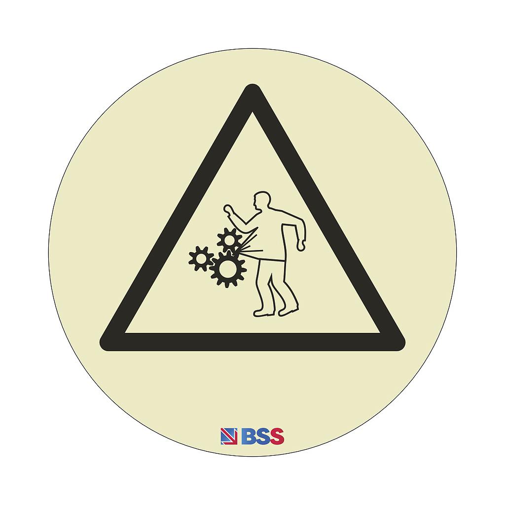 Loose clothing may become trapped in machinery hazard warning symbol labels (Sheet of 18)