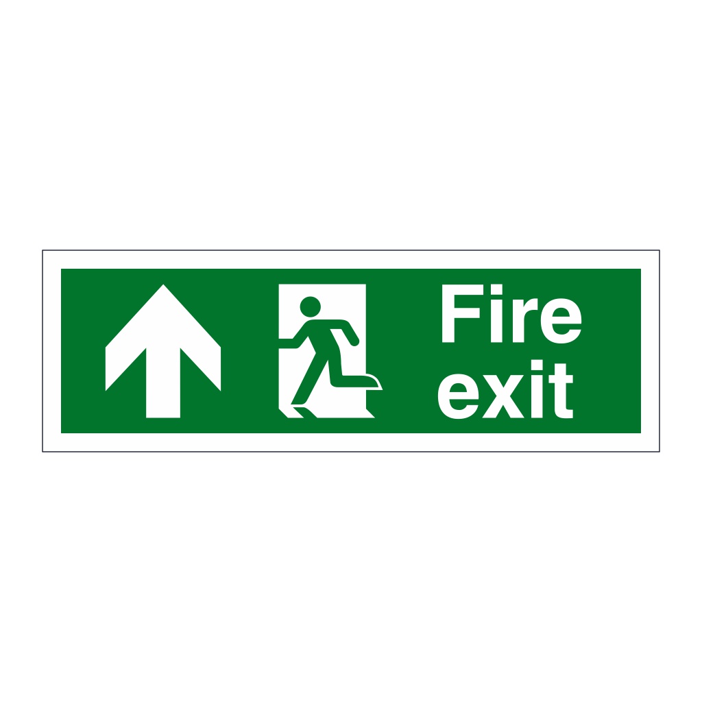 Fire exit arrow up sign