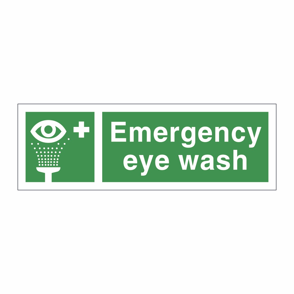 Emergency eye wash with text (Marine Sign)