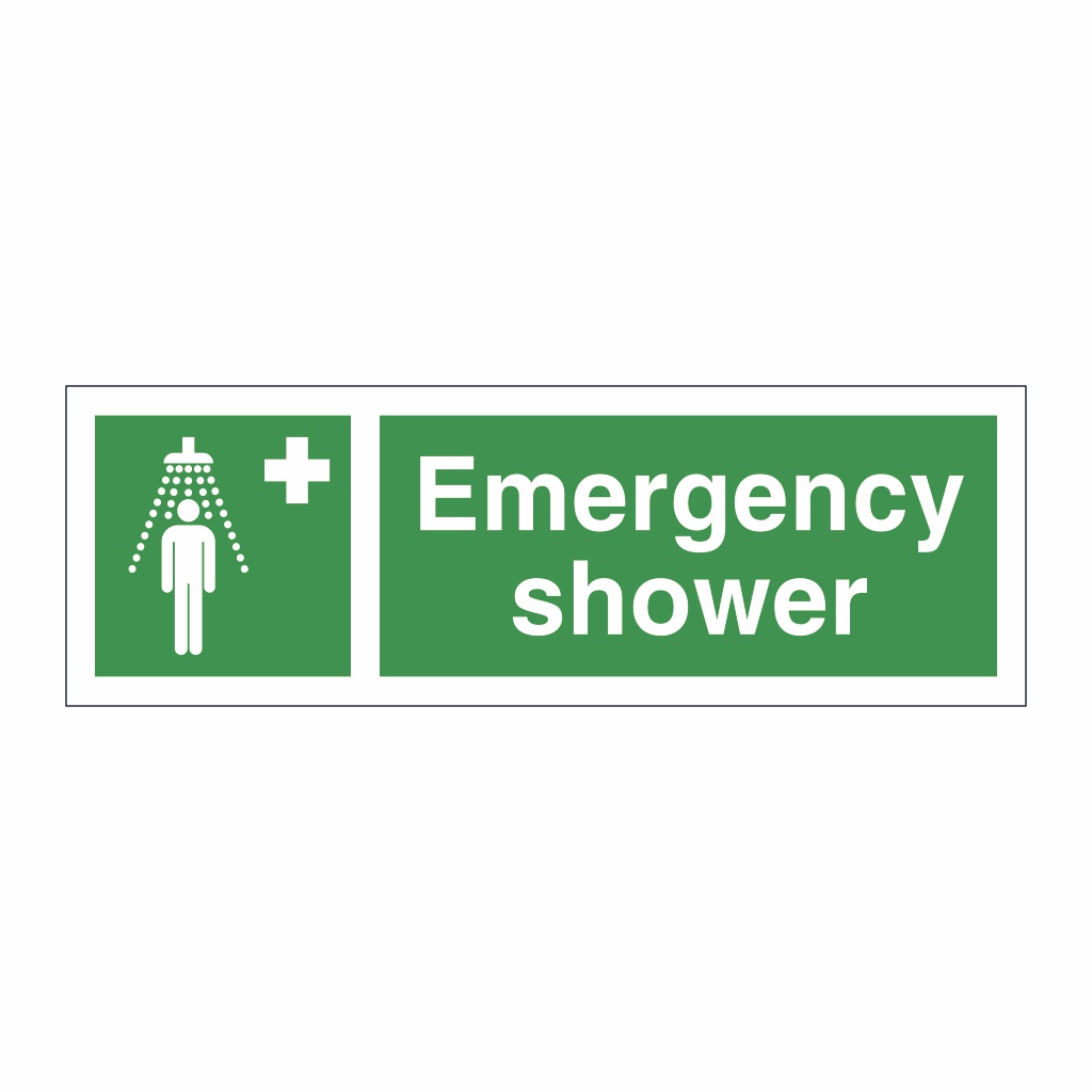 Emergency shower with text (Marine Sign)