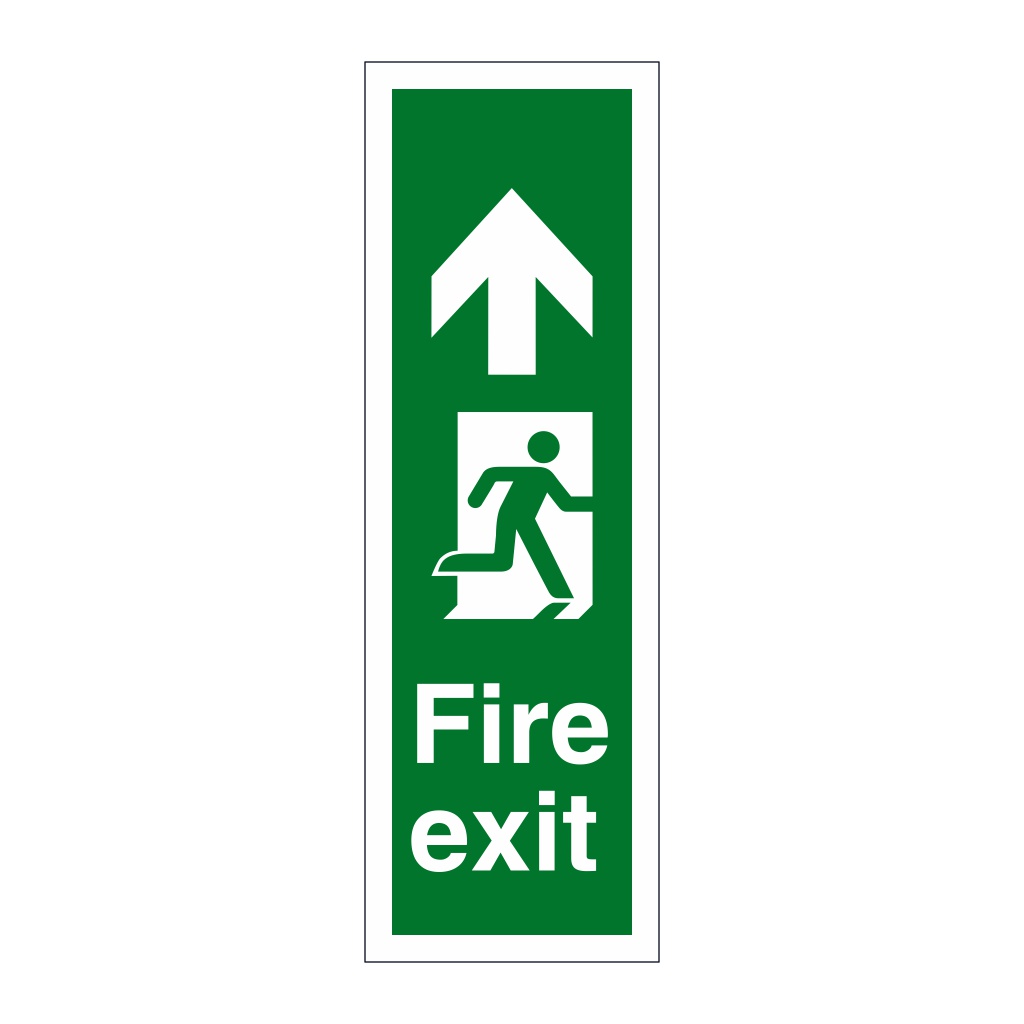 Fire exit arrow up sign