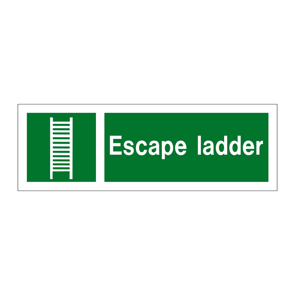 Escape ladder with text (Marine Sign)