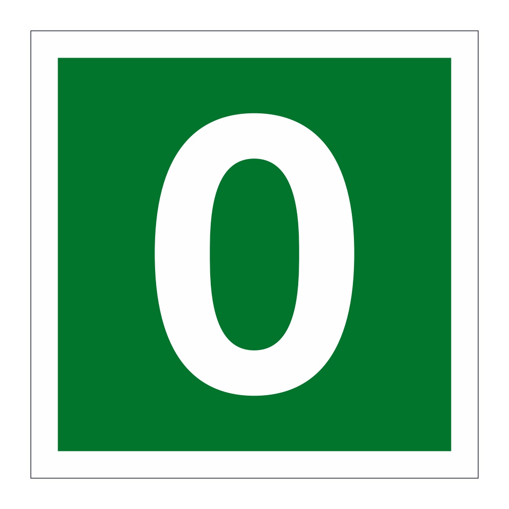Assembly point Number 0 sign