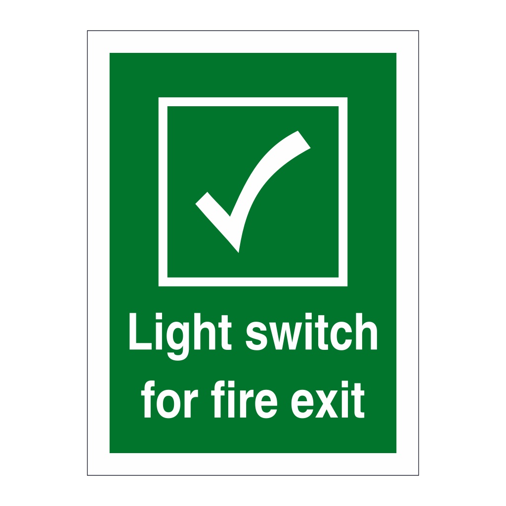 Light switch for fire exit sign