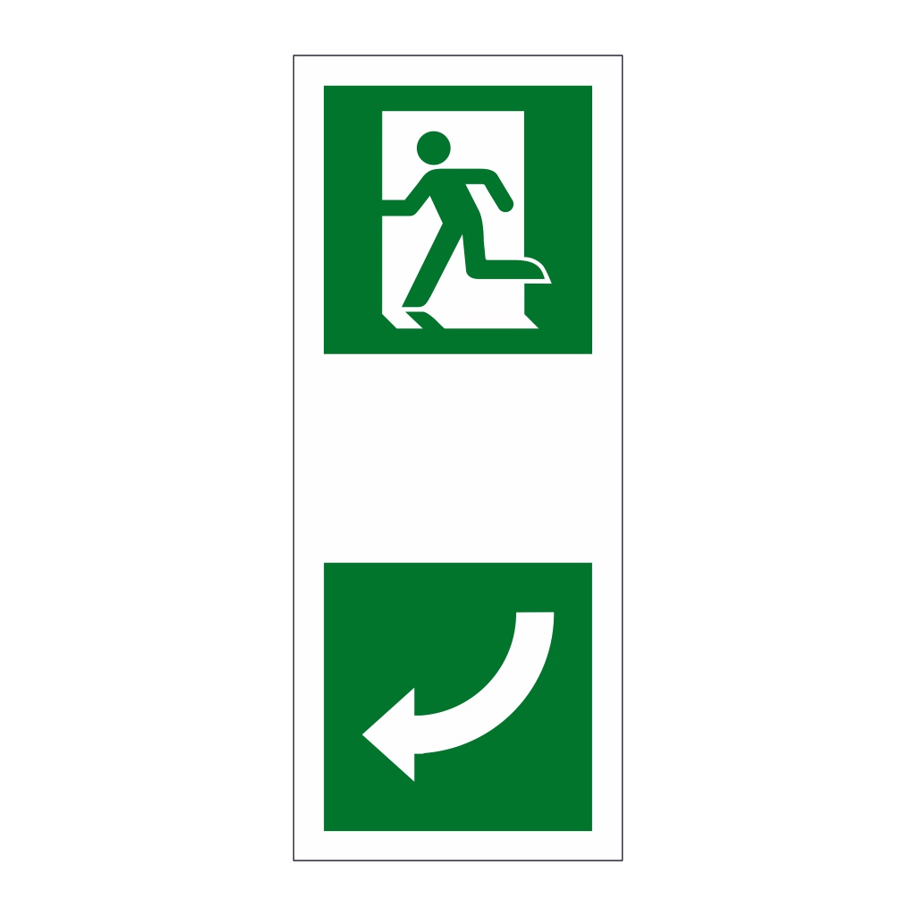 Escape door opening clockwise sign