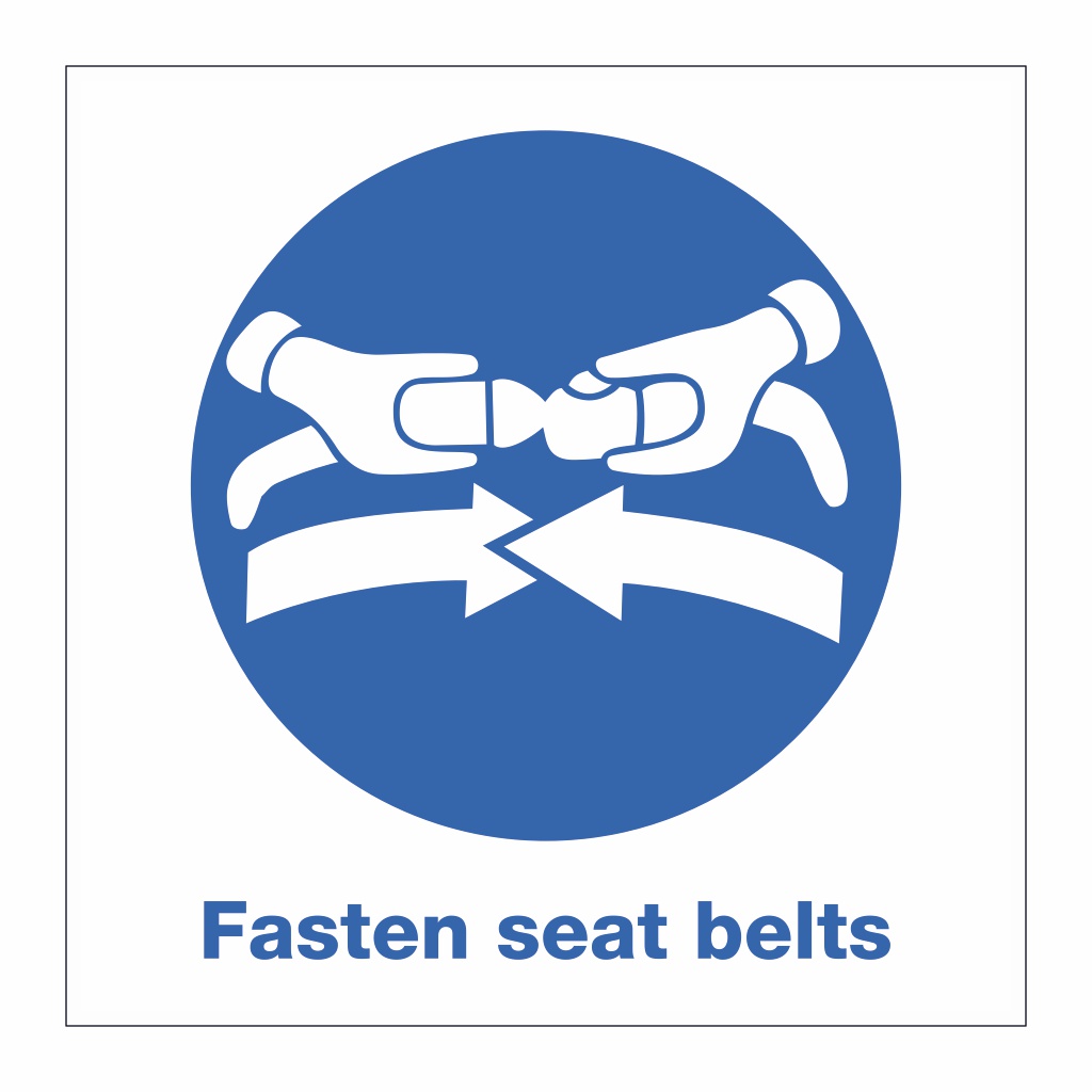 Fasten seatbelts with text (Marine Sign)