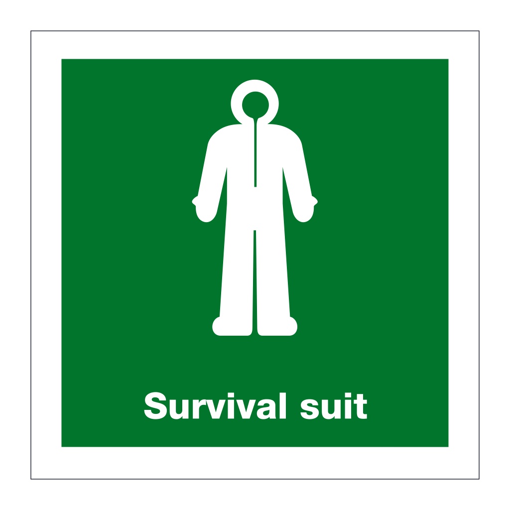 Survival suit with text (Marine Sign)
