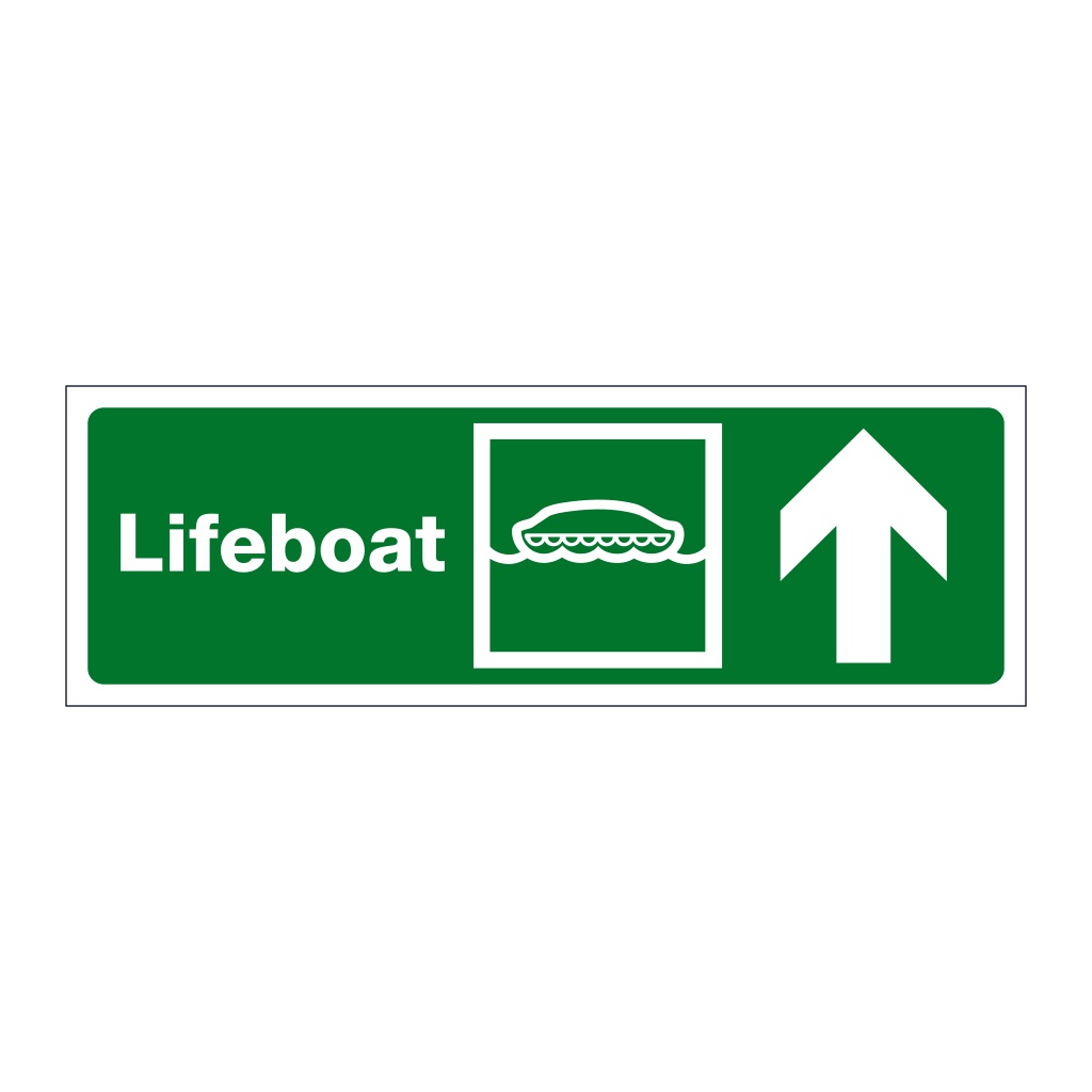 Lifeboat with Up directional arrow (Marine Sign)