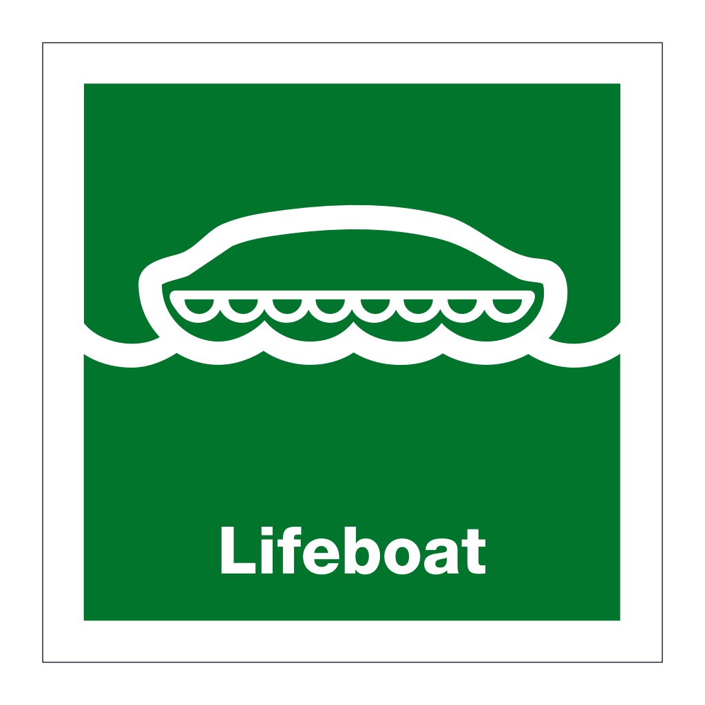 Lifeboat with text (Marine Sign)