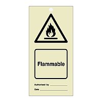 Flammable tie tag Pack of 10 (Marine Sign)