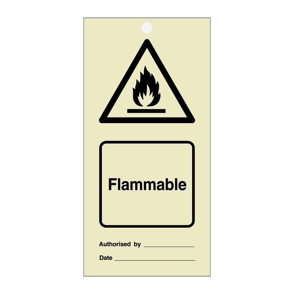 Flammable tie tag Pack of 10 (Marine Sign)