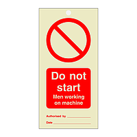 Do not start men working on machine tie tag Pack of 10 (Marine Sign)