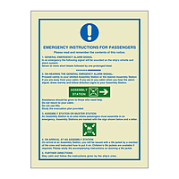 Emergency instructions for passengers (Marine Sign)