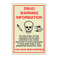 Drug warning information (Marine Sign)