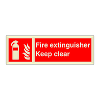 Fire extinguisher Keep clear (Marine Sign)