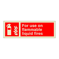 Fire extinguisher for use on flammable liquid fires (Marine Sign)
