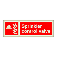 Sprinkler control valve with text (Marine Sign)
