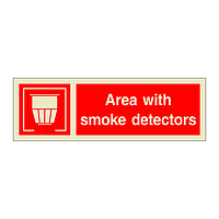 Area with smoke detectors with text (Marine Sign)