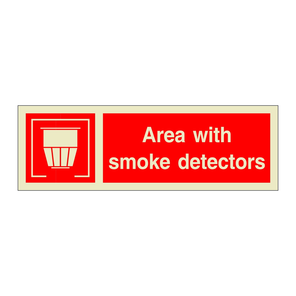 Area with smoke detectors with text (Marine Sign)