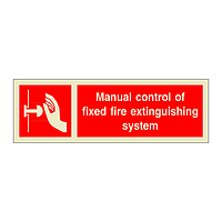 Manual control of fixed fire extinguishing system with text (Marine Sign)