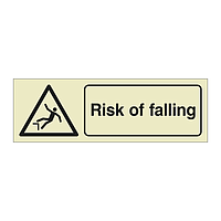 Risk of Falling with Text (Offshore Wind Sign)
