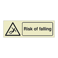 Risk of falling with text (Offshore Wind Sign)