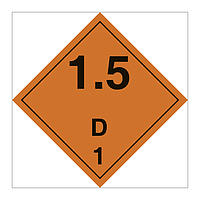 Hazard diamond Class 1 Explosive substances or articles division 1.5 D (Marine Sign)