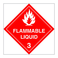 Hazard diamond Class 3 Flammable liquid White (Marine Sign)