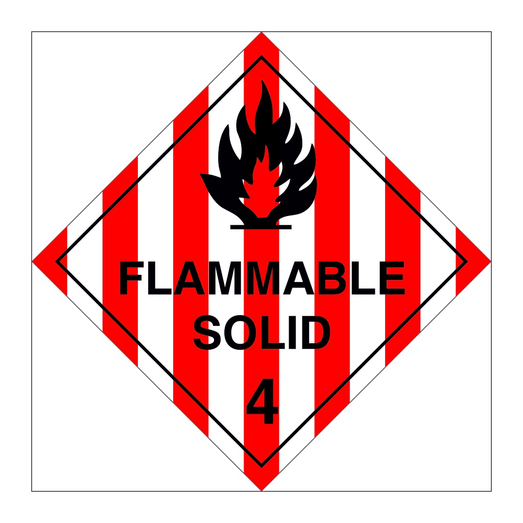 Hazard diamond Class 4.1 Flammable solid (Marine Sign) | British Safety ...