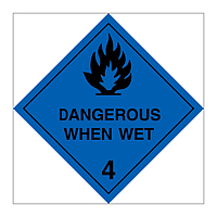 Hazard diamond Class 4.3 Dangerous when wet (Marine Sign)