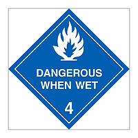 Hazard diamond Class 4.3 Dangerous when wet White (Marine Sign)