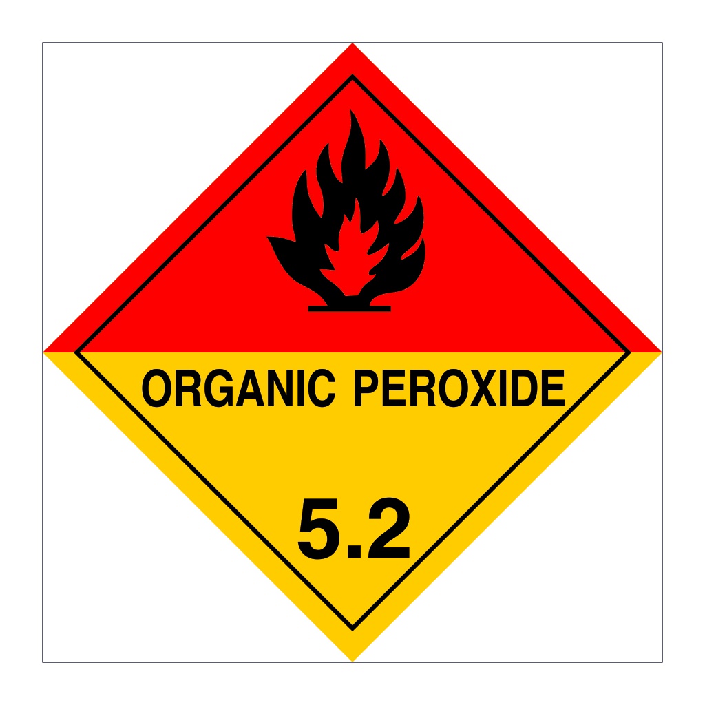 Hazard diamond Class 5.2 Organic peroxide (Marine Sign)
