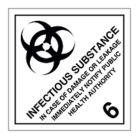 Hazard diamond Class 6.12 Infectious substance (Marine Sign)