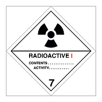 Hazard diamond Class 7 Radioactive category I (Marine Sign)