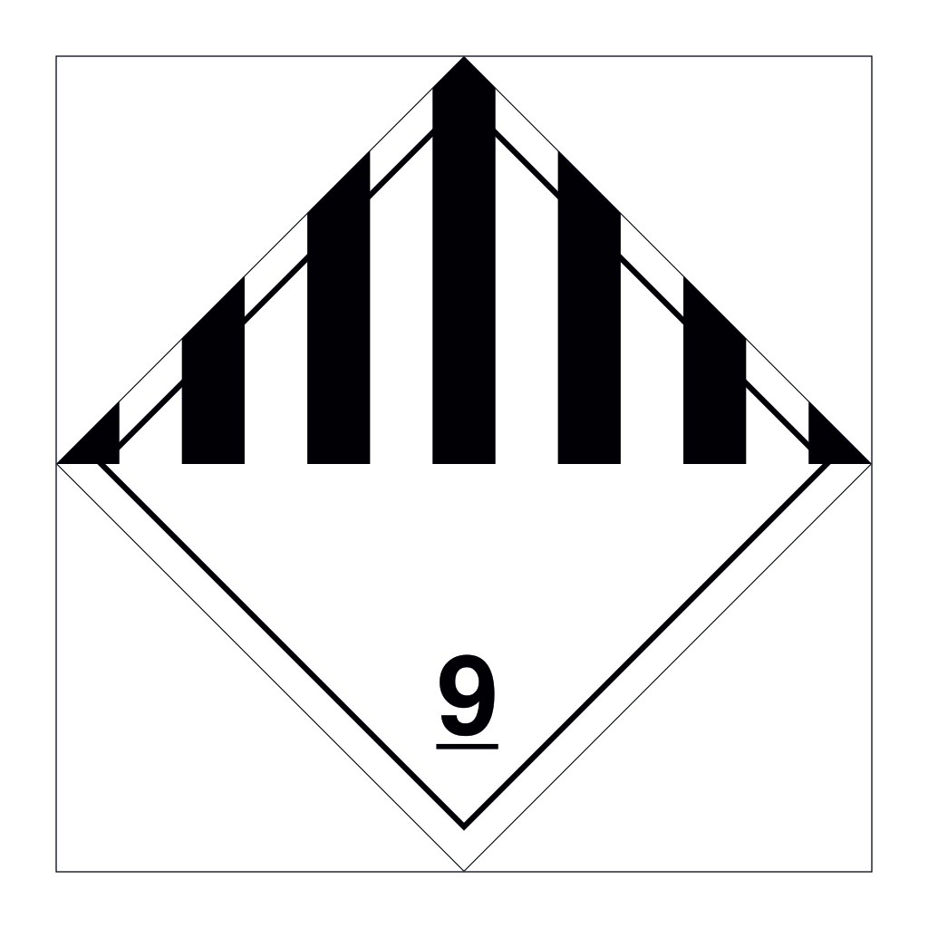 Hazard diamond Class 9 Dangerous substances and articles (Marine Sign)