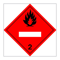 Hazard diamond Class 2.1 Flammable gas UN numbers display (Marine Sign)