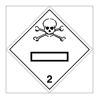 Hazard diamond Class 2.3 Toxic gases UN numbers display (Marine Sign)