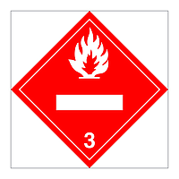 Hazard diamond Class 3 Flammable liquids UN numbers display White (Marine Sign)